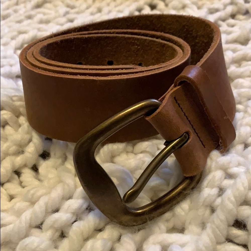 Cole Haan Leather Belt w/ Solid Brass Buckle